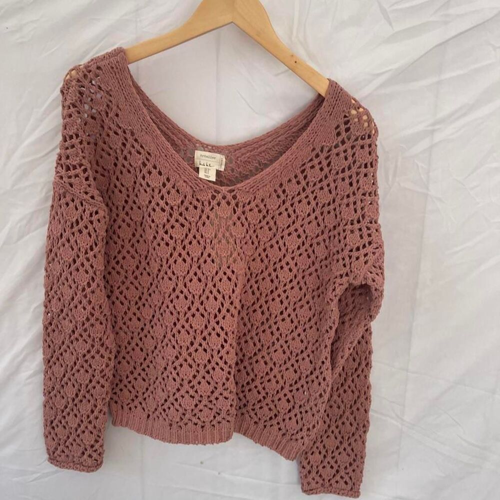 Nicole-miller Women's Pink and Brown Jumper